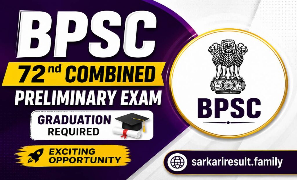 BPSC 72nd CCE preliminary exam eligibility 2026