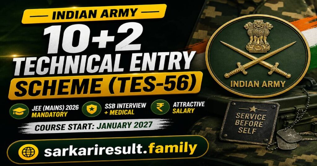 Indian Army TES-56 officer entry eligibility 2026