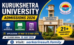 KUK UG admission category wise seat distribution 2026