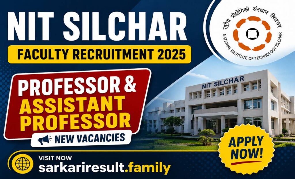 NIT Silchar faculty recruitment 2026 in-hand salary