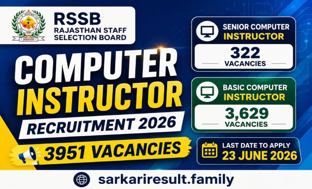 RSSB computer instructor salary after 7th pay commission level 8 vs level 10
