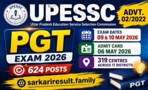 UP PGT hall ticket 2026 exam city shift timing download